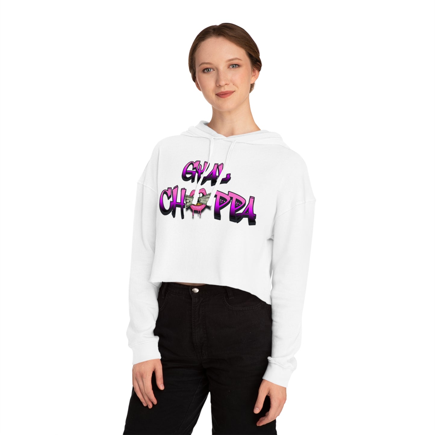 Women’s Cropped "GYLCHPPA"Hooded Sweatshirt