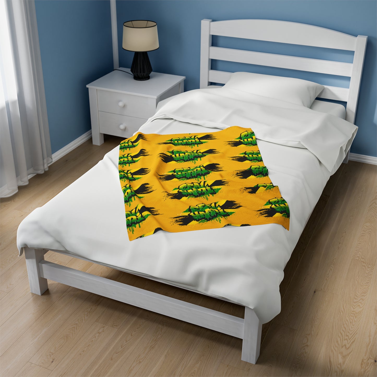 Yellow RYJA Velveteen Plush Blanket