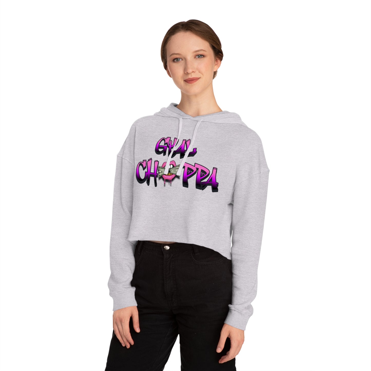 Women’s Cropped "GYLCHPPA"Hooded Sweatshirt